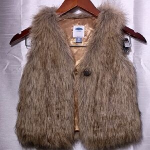 Old Navy Girl‎ Brown Faux Fur Vest 4T Kids